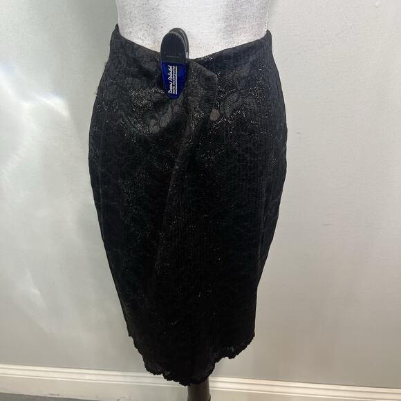 Liz Claiborne Skirt size 10 Black Lace Straight Pencil Knee Cocktail Wedding - Picture 6 of 8